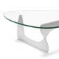 Glass Top Modern Coffee Table w/White, Black or Natural Base