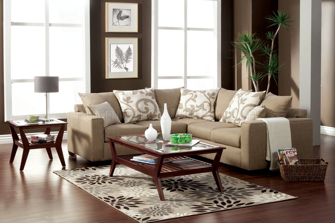 Cranbrook Sectional Sofa SM3016 in Sand Stone Fabric