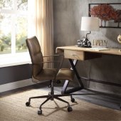 Danton Desk 92424 in Gold Aluminum by Acme w/Optional Chair
