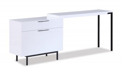 Wanda Modern Office Desk in White High Gloss by J&M