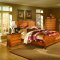 Oak Finish Classic Arched Headboard Bed w/Optional Case Pieces