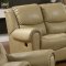 Cream Bonded Leather Transitional Reclining Sofa w/Options