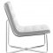 White Leatherette Modern Lounge with Chromed Steel Frame