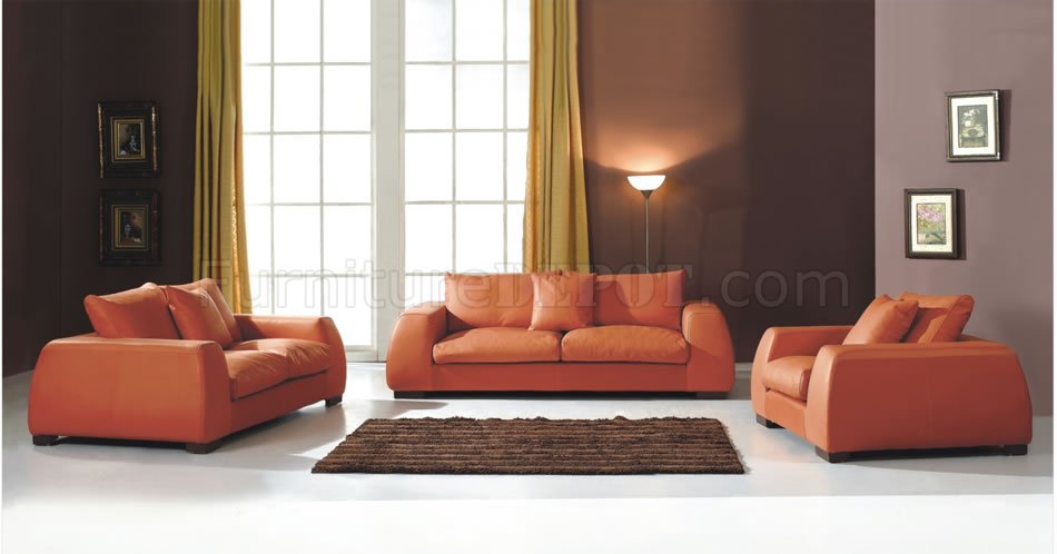 modern burnt orange living room sofa