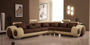 4087 Modern Two-Tone Bonded Leather Sectional Sofa by VIG