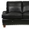 Black Full Italian Leather Classic 4Pc Sofa Set w/Nailhead Trim