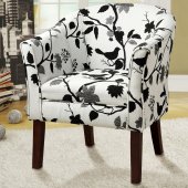 460406 Accent Chair Set of 2 in Black & White Fabric by Coaster