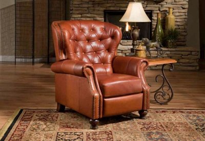 Sienna, Black or Brown Top Grain Leather Traditional Recliner