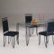 Black Metal Base Glass Top Stylish Contemporary Dinette