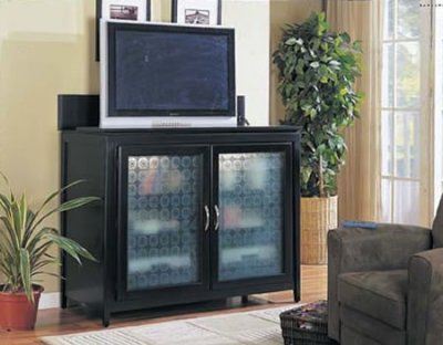 Antique Modern Furniture on Antique Black Finish Contemporary Tv Stand With Lift Mechanism At