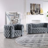 U5589 Sofa in Gray Velvet by Global w/Options