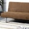 Chocolate Micro Suede Contemporary Sofa Sleeper w/Canister Legs