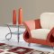 U559 Beige & Orange Two-Tone Leather Living Room Sofa