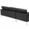 Loft Sectional Sofa in Black Leather by Modway