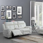U8311 Power Motion Sofa in White Leather Gel by Global w/Options