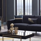 Carlino Sofa Bed in Black Fabric by Bellona w/Options
