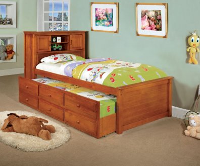 CM7763A South Land Captain Bed in Oak w/Trundle & Drawers