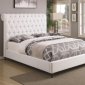 Devon 300526 Upholstered Bed in White Fabric by Coaster