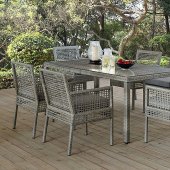 Aura Outdoor Patio Dining Set 5Pc in Gray by Modway w/Options