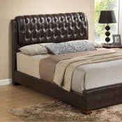 8119 Upholstered Bed in Brown Leatherette by Global