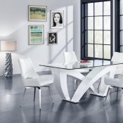 D9913DT Dining Table White by Global w/Optional White Chairs