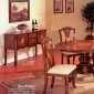 Brown Finish Round Top Classic Dining Table w/Optional Items