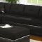 Black Microfiber & Faux Leather Contemporary Sectional Sofa