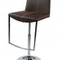 Set Of Two Brown Faux Leather Upholstery Modern Bar Stools