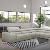 1576 Sectional Sofa in Gray Leather by ESF