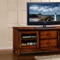 Distressed Amber Finish Classic TV Stand w/Drawers & Doors