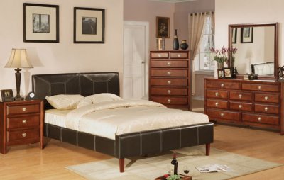 Faux Leather Bedroom Furniture on Faux Leather Modern Bed W Stitching   Optional Casegoods At Furniture