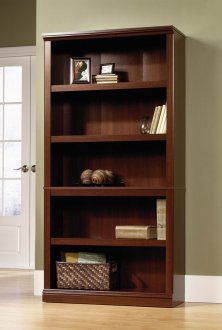 Select Cherry Finish Modern 5 Shelf Bookcase