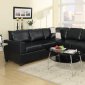 F7630 Sectional Sofa in Black Faux Leather by Poundex