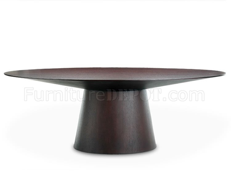 Wenge Finish Modern Dining Table W/Oval Top