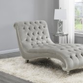 905468 Chaise in Velvet by Coaster w/Crystal Tufting