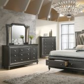 Kaitlyn Bedroom 27280 in Metallic Gray & PU by Acme w/Options