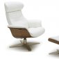 Karma Lounge Chair in White Leather by J&M w/Options
