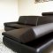 Modern Leather Sectional Sofa with Removable Headrest
