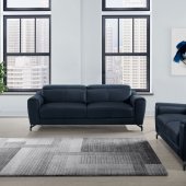 U6008 Sofa in Navy Leather by Global w/Options