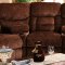 Brown Chennile Fabric Sectional Sofa W/Recliner Seat