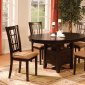 Dark Brown Finish Modern 5Pc Dining Set w/Extendable Table