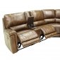 Hazelnut Full Leather 6PC Modern Motion Reclining Sectional Sofa