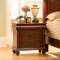 Cherry Finish Classic Antique Style Bedroom with Carving Details