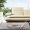 S626-A Sofa in Ivory Leather by Pantek w/Options