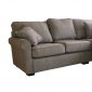 Contemporary Small Sectional Sofa in Brown Fabric