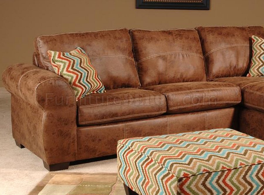 chestnut leather sectional sofa