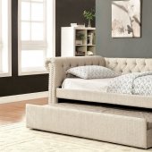 Leanna CM1027BG Daybed & Trundle Set in Beige Fabric