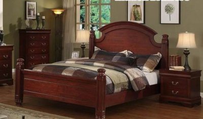 Brown Finish Traditional Queen Size Bed