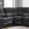 1301 Motion Sectional Sofa in Grey & Black by Global