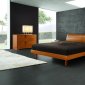 Cherry Finish Modern Bedroom Set with Basketwave Illusion Detail